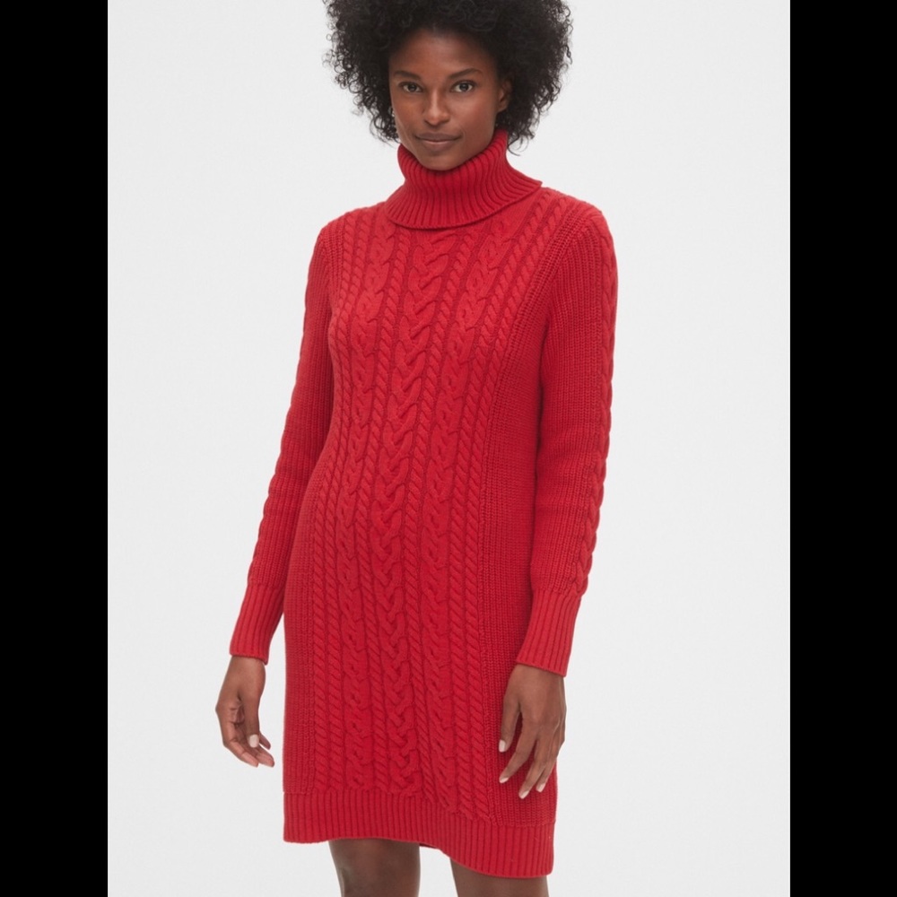 5⭐️ 1 Left Cable Knit Turtleneck Dress - Picture 1 of 6